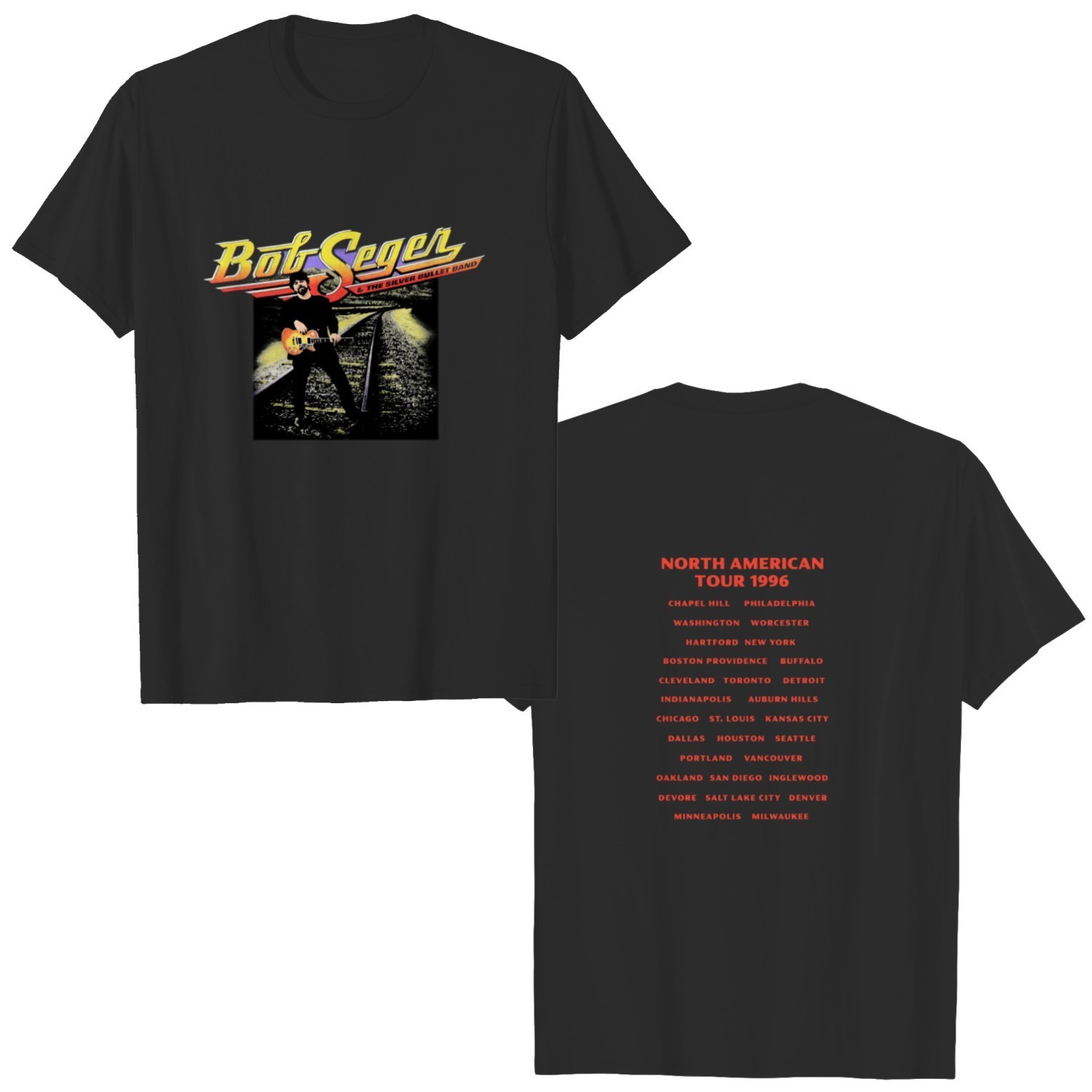 2 Sided T Shirt Bob Seger North American Tour Shirt